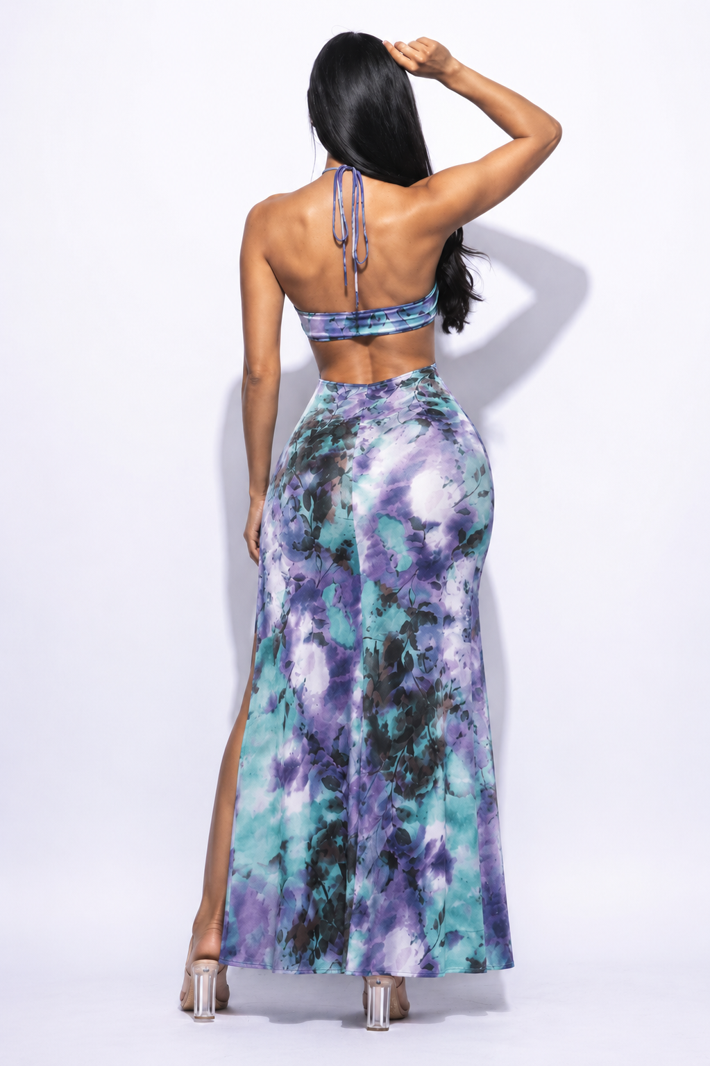 Midnight Bloom Cutout Maxi Dress