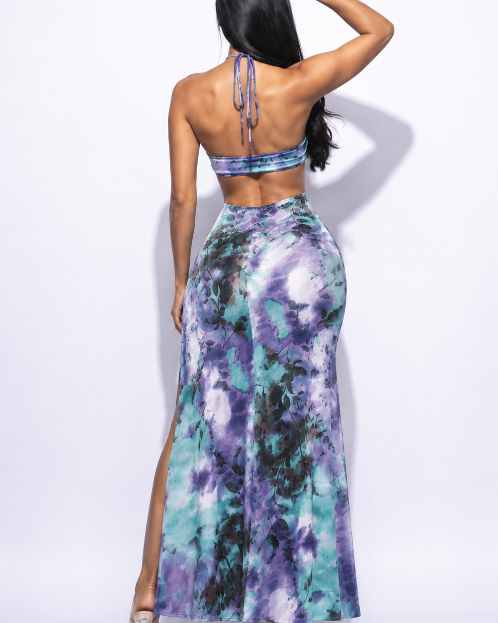 Midnight Bloom Cutout Maxi Dress