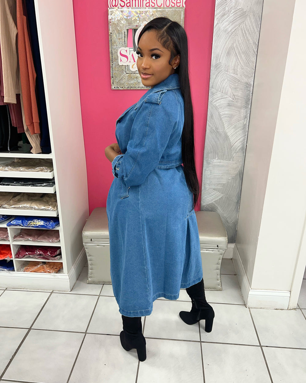 After Hours Denim Trench Jacket