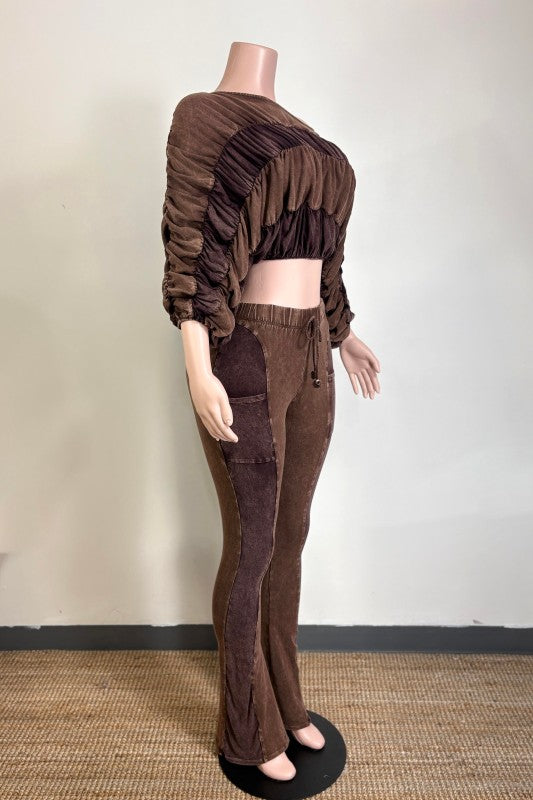 Crush Hour Pants Set-Espresso