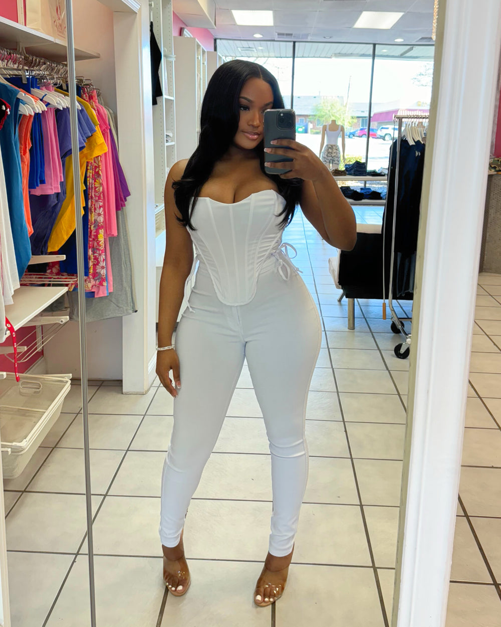 Extra Stretch Highwaisted Denim-White