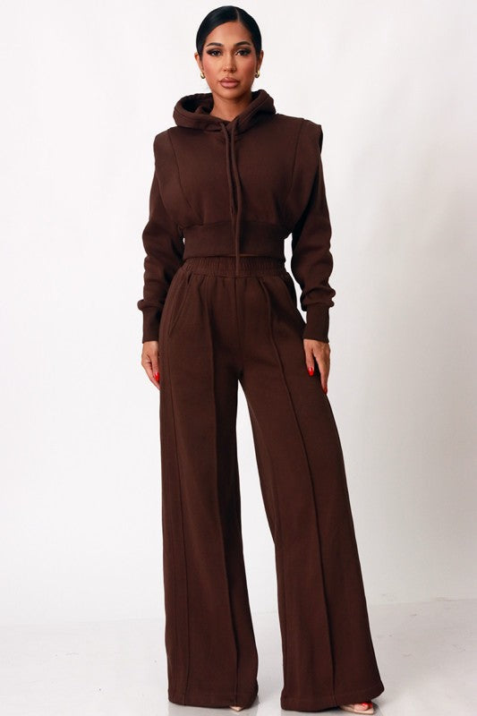 Major Moves Sculpted Jogger Set-Brown