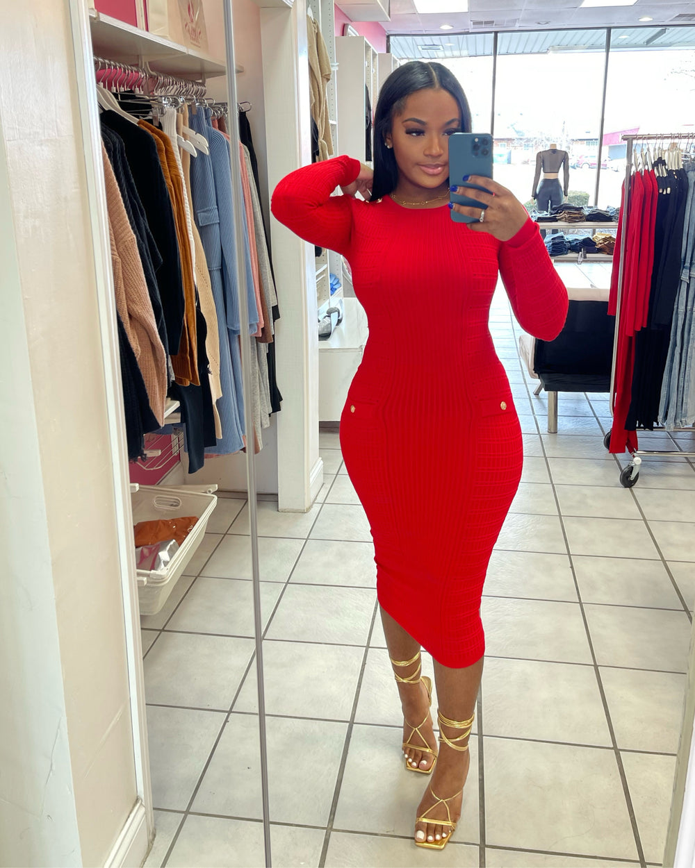 Life After Love Midi Dress-Red