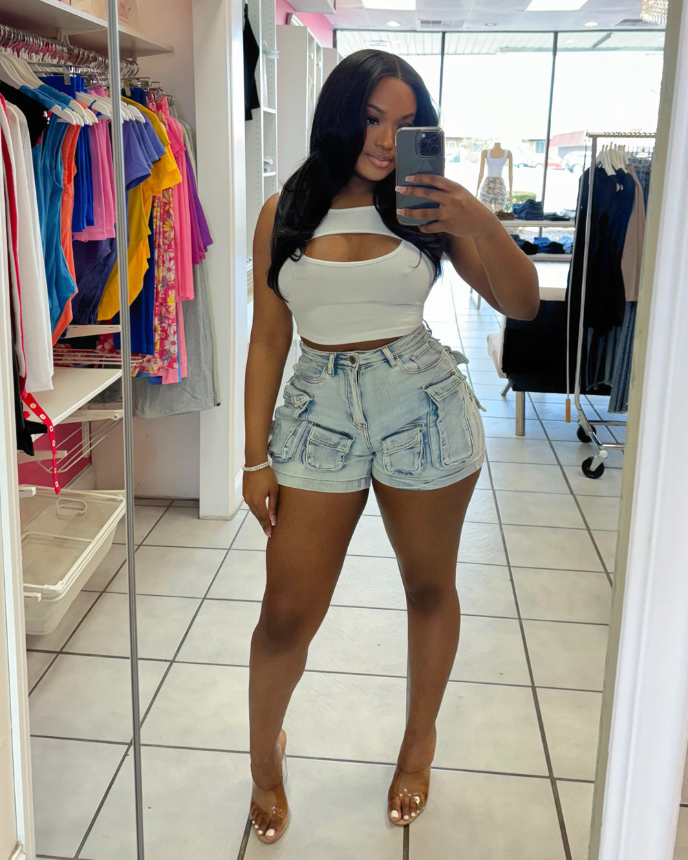 Rihanna Cut Out Top-White