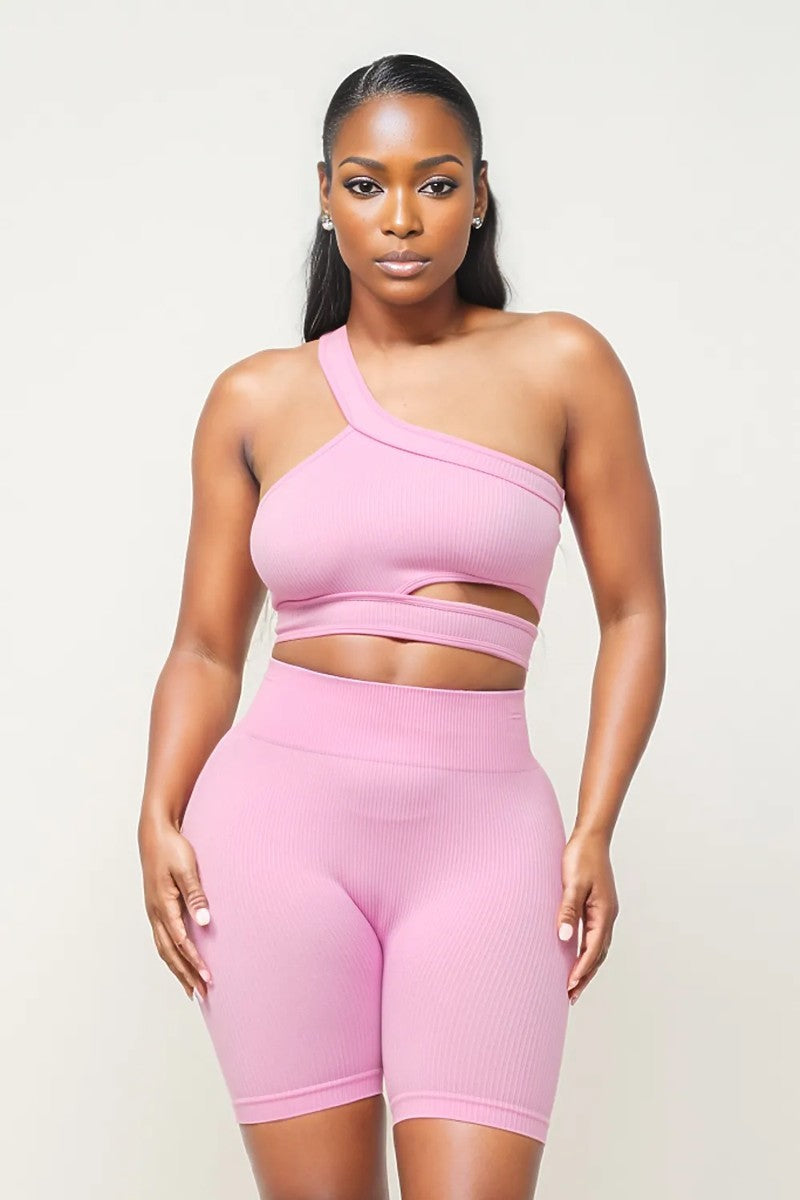 Peek-A-Boo Biker Set-Pink