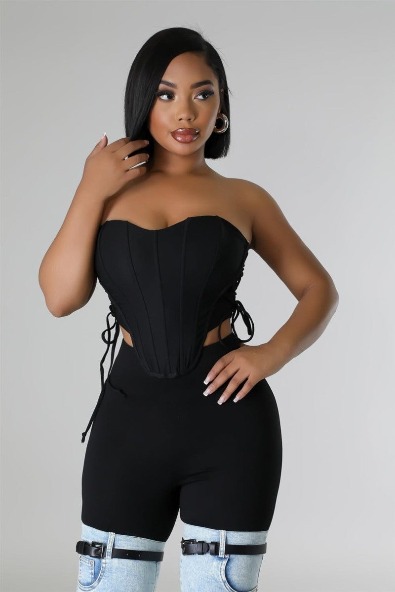 Lover Girl Corset Top-Black
