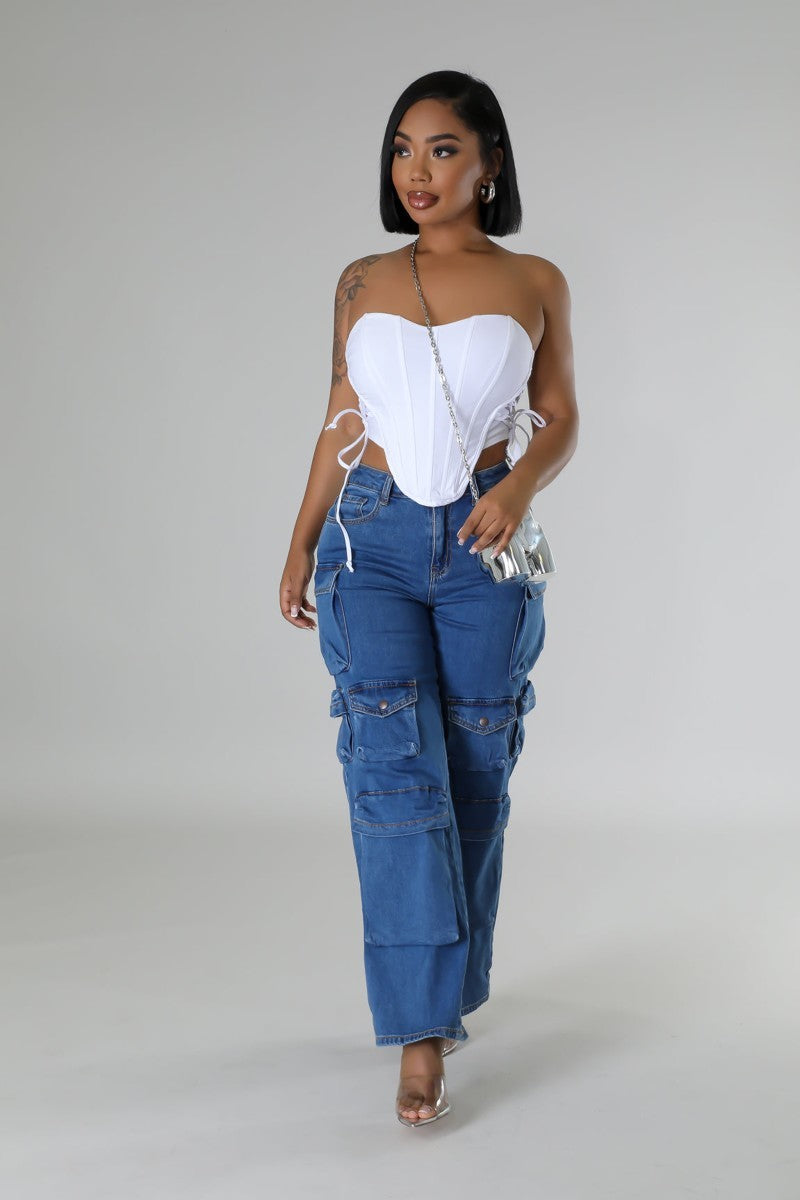 Lover Girl Corset Top-White