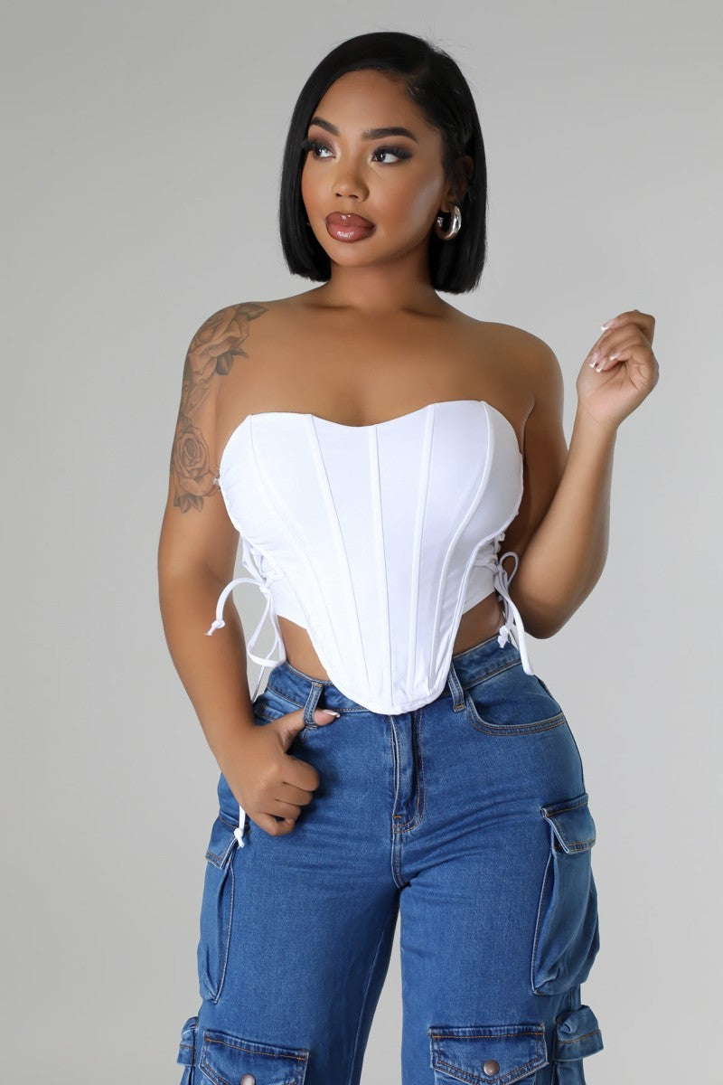 Lover Girl Corset Top-White