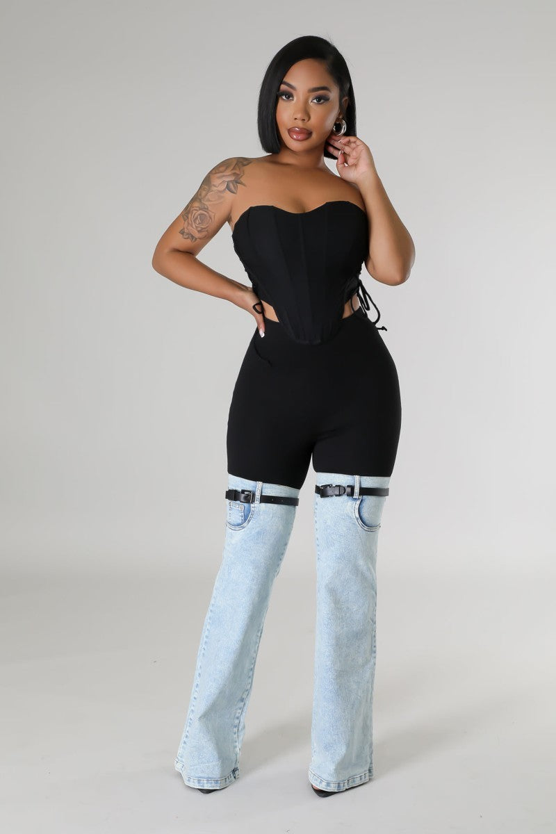 Lover Girl Corset Top-Black