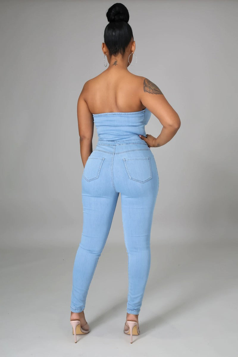 Lunch Date Denim Jumpsuit