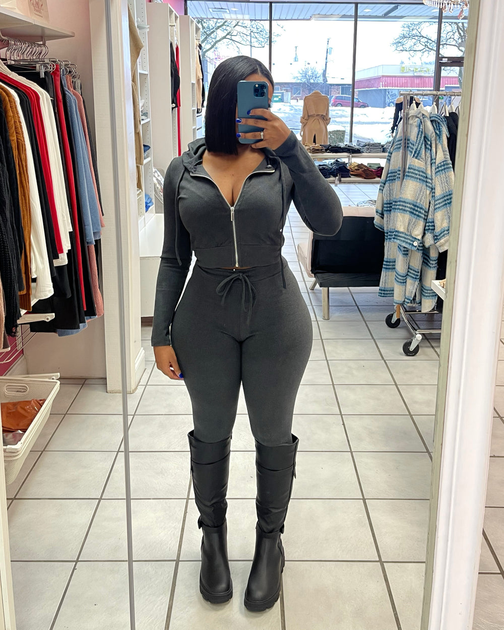 Trendsetter Jogger Set-Charcoal