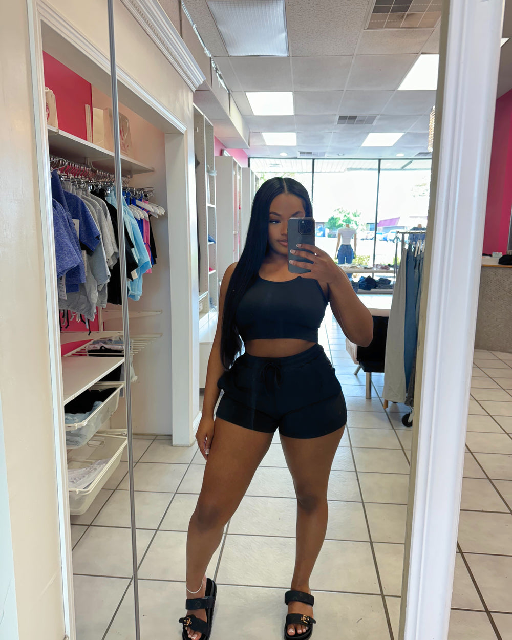 Soft Energy Shorts Set-Black