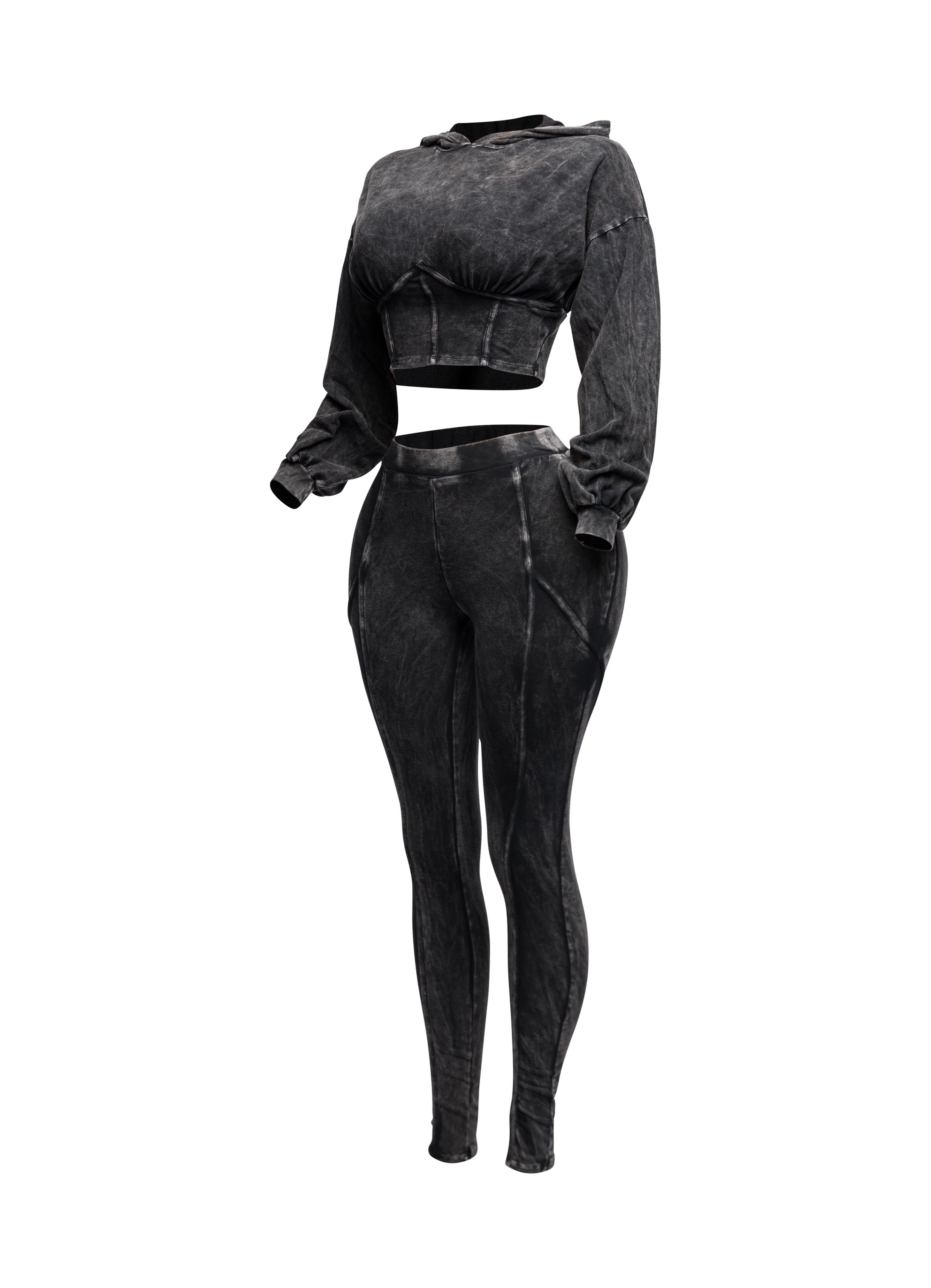 Limited Edition Hooded Legging Set-Charcoal