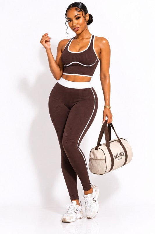 Power Play Active Set-Chocolate Brown