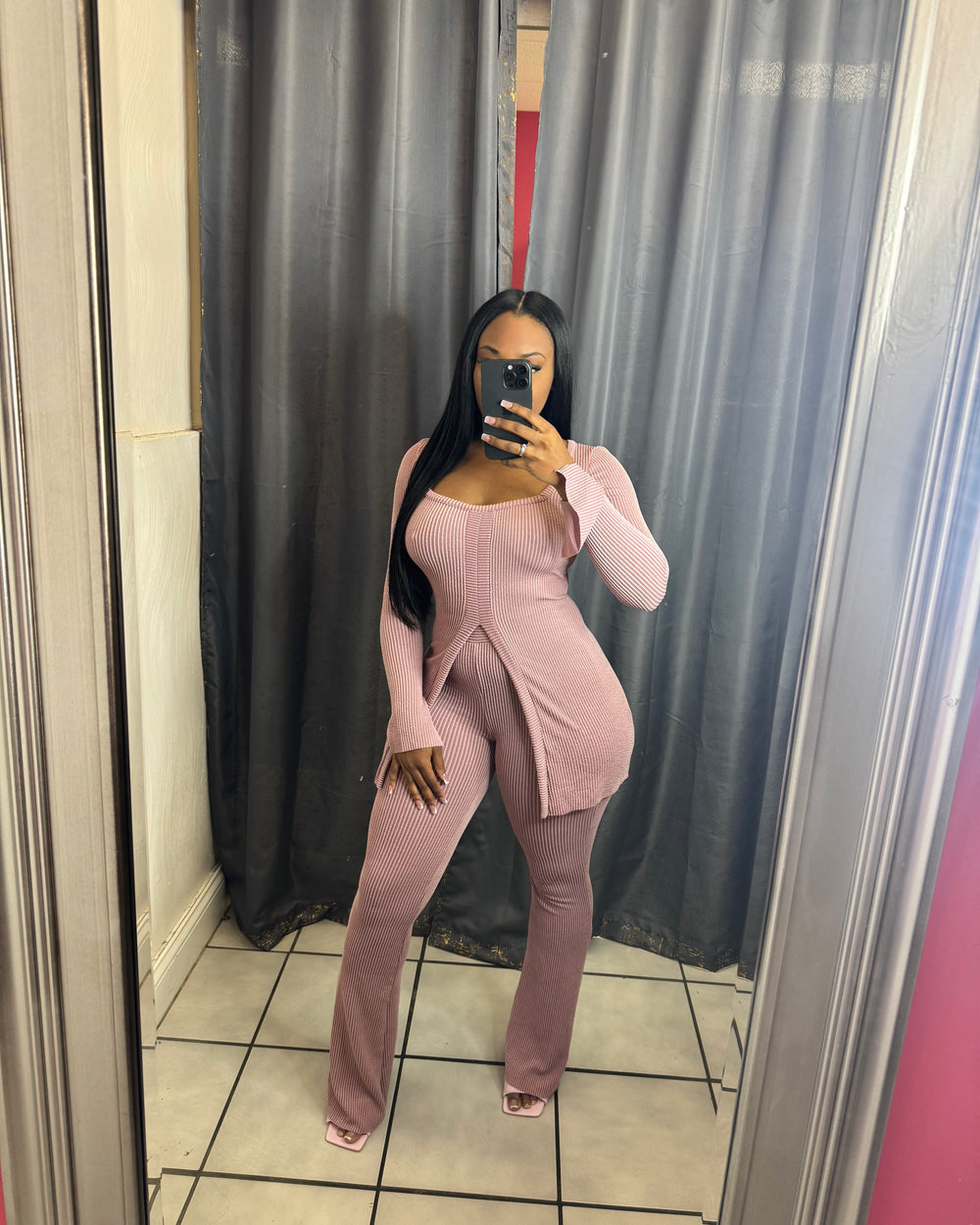 Victoria Pants Set-Pink