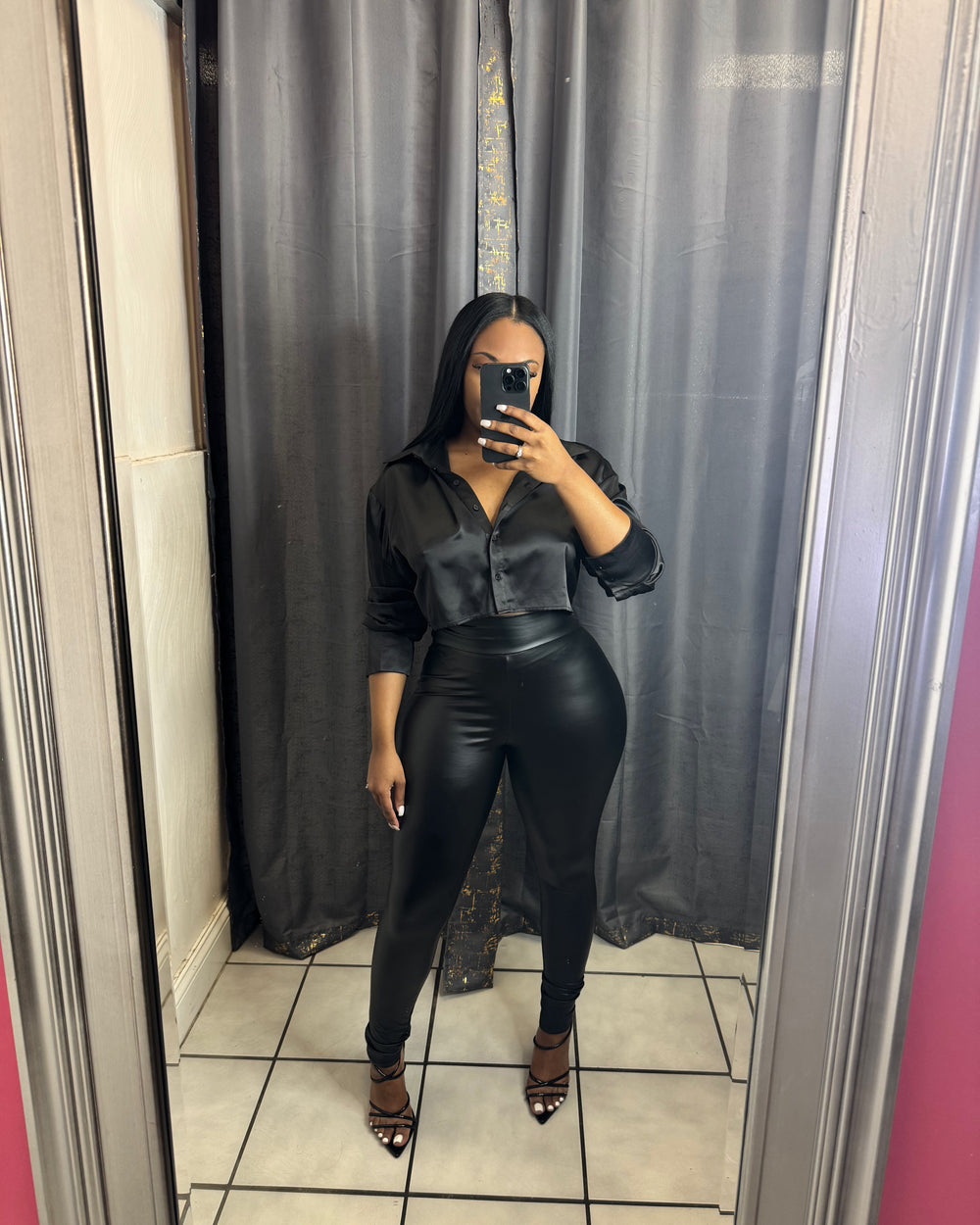 Satin Love Top-Black