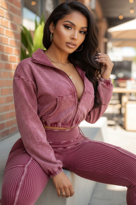 Bombshell Lounge set-Burgundy