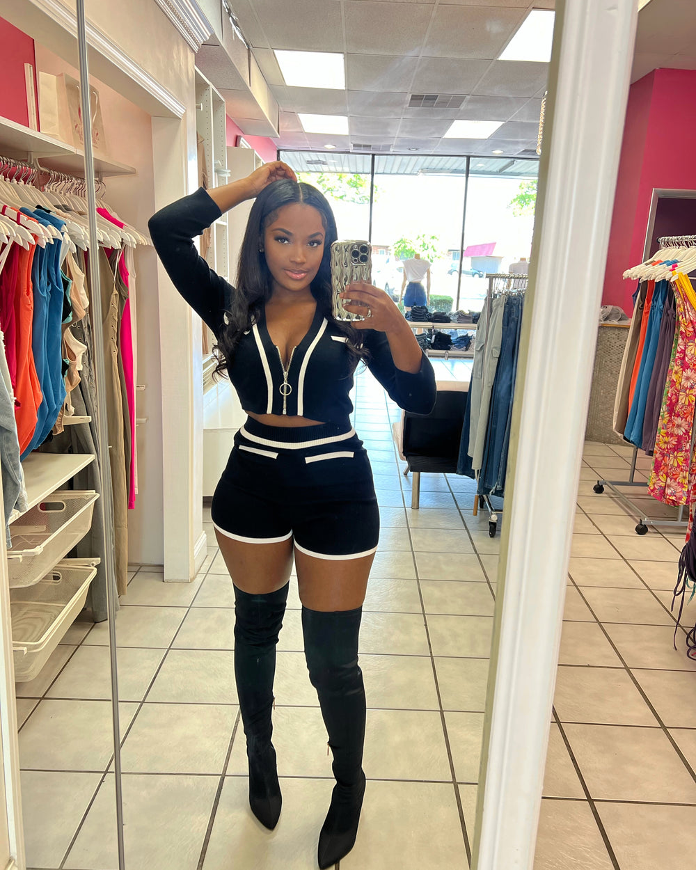 Wifey Type Short Set-Black