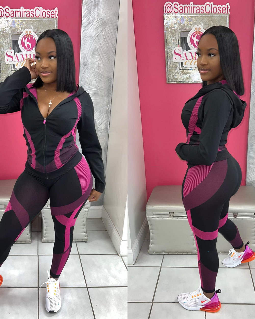 Workout Legging Set-Pink I