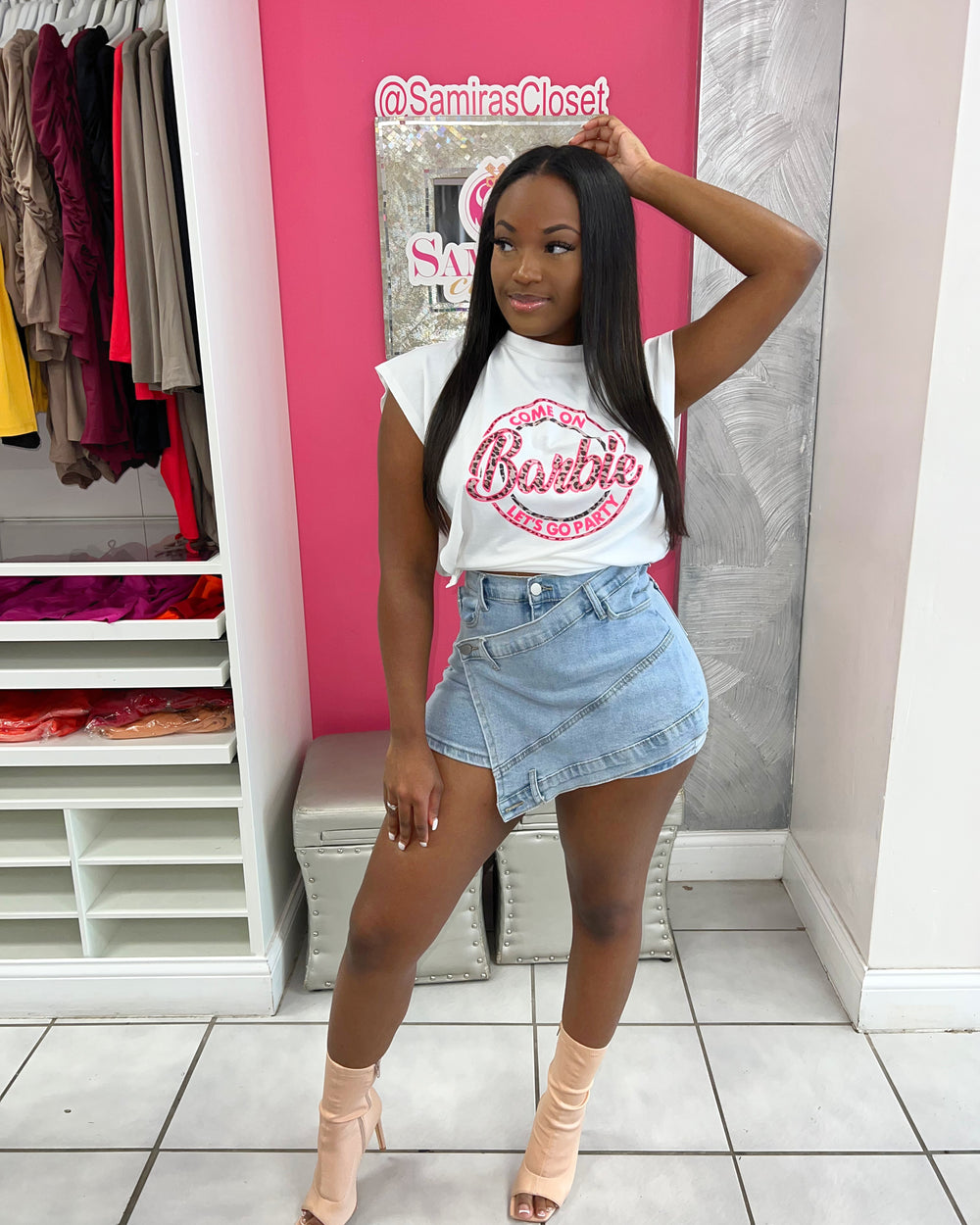 Driving Them Crazy Shorts-Light Denim