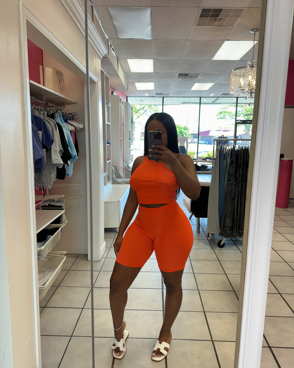 Chill Day Biker Set-Orange