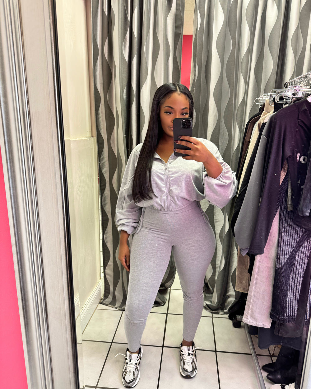 Winter Break Legging Set-Grey