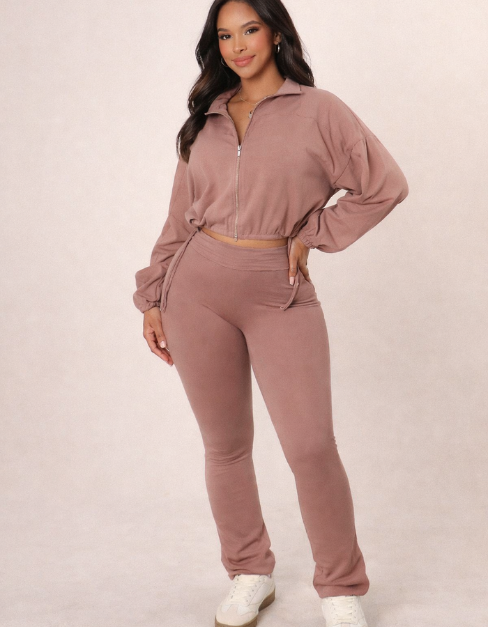 Night Shift Pants Set-Mocha
