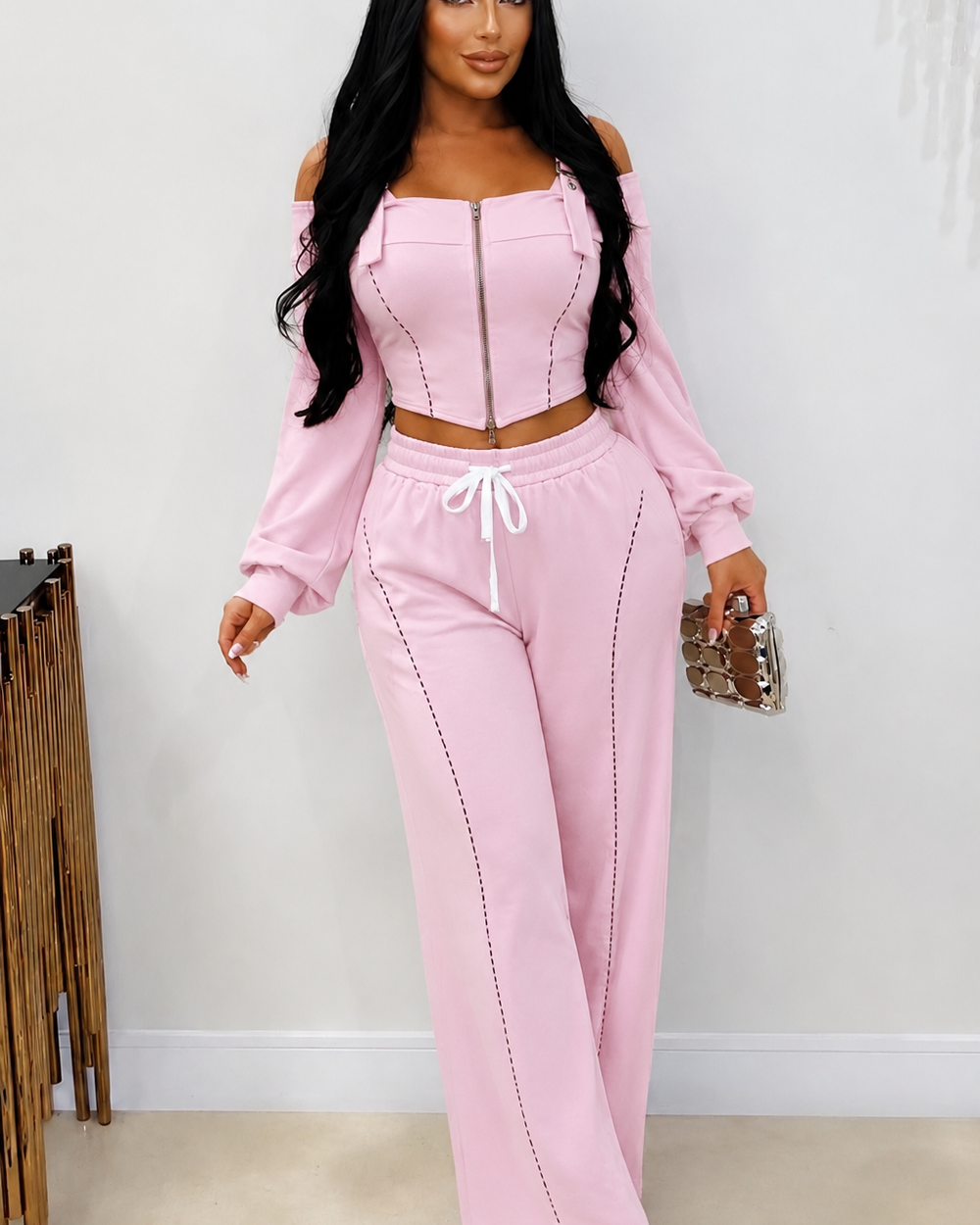 Silent Stunt Pants Set-Pink