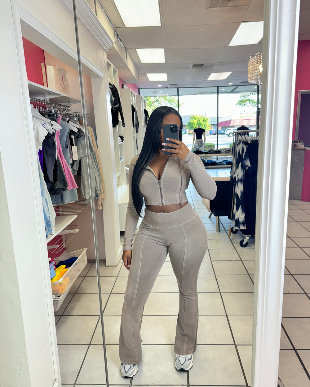 Fun And Flirty Pants Set-Mocha