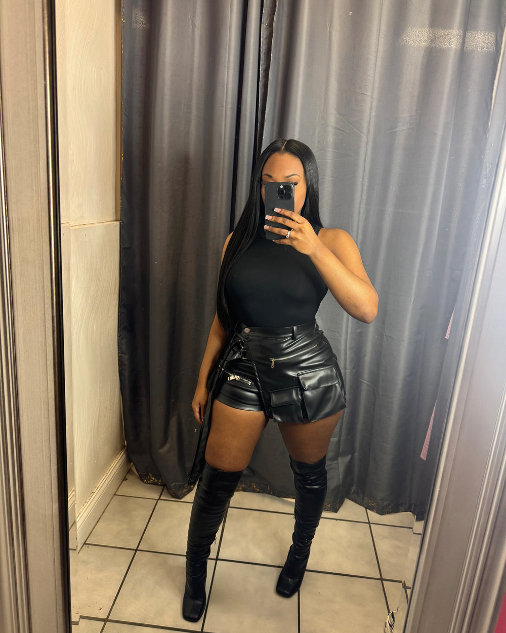 City Girl Faux Leather Wrap Shorts