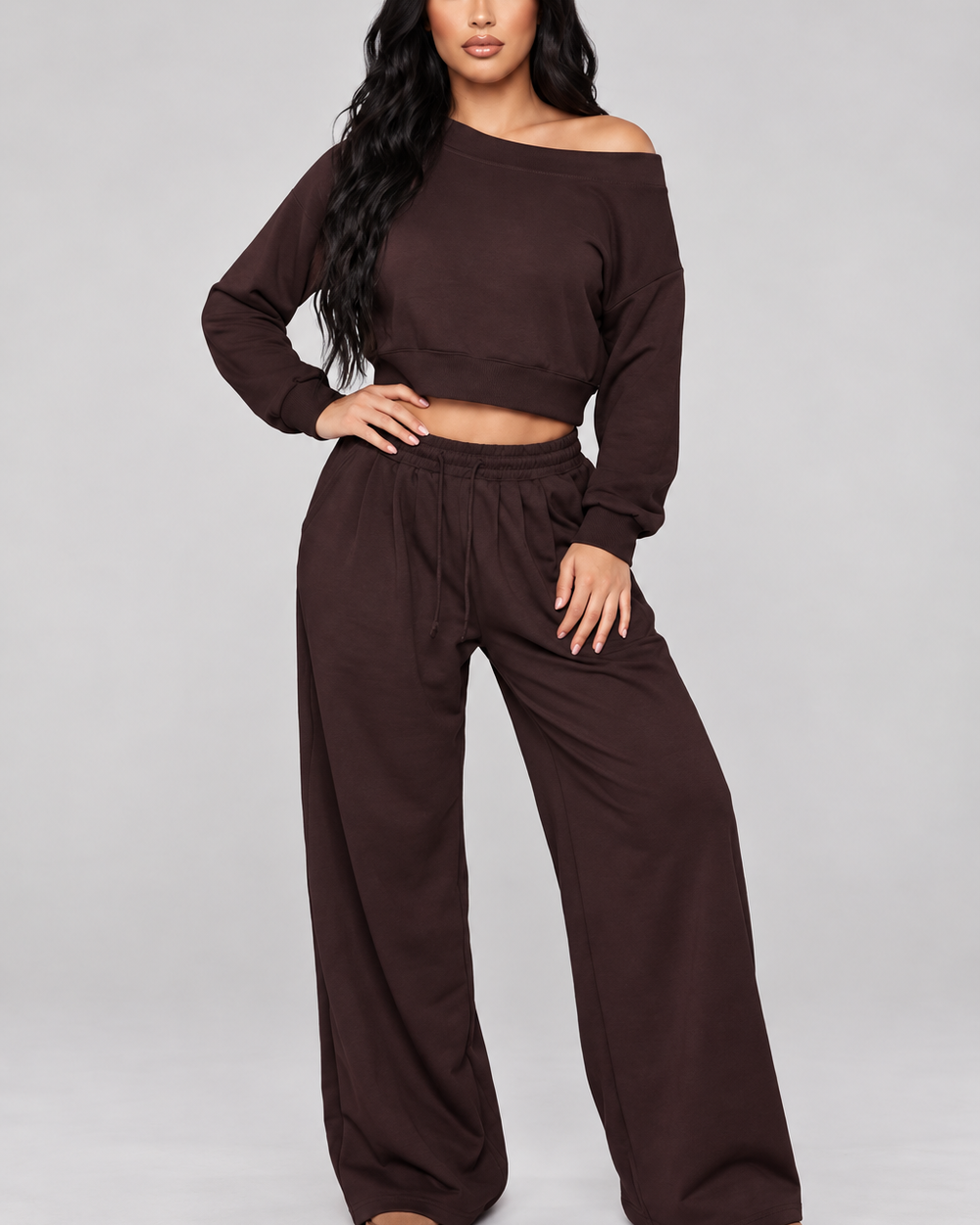 Slouch & Chic Lounge Set-Chocolate