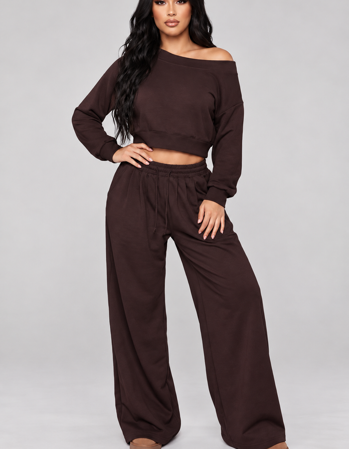 Slouch & Chic Lounge Set-Chocolate