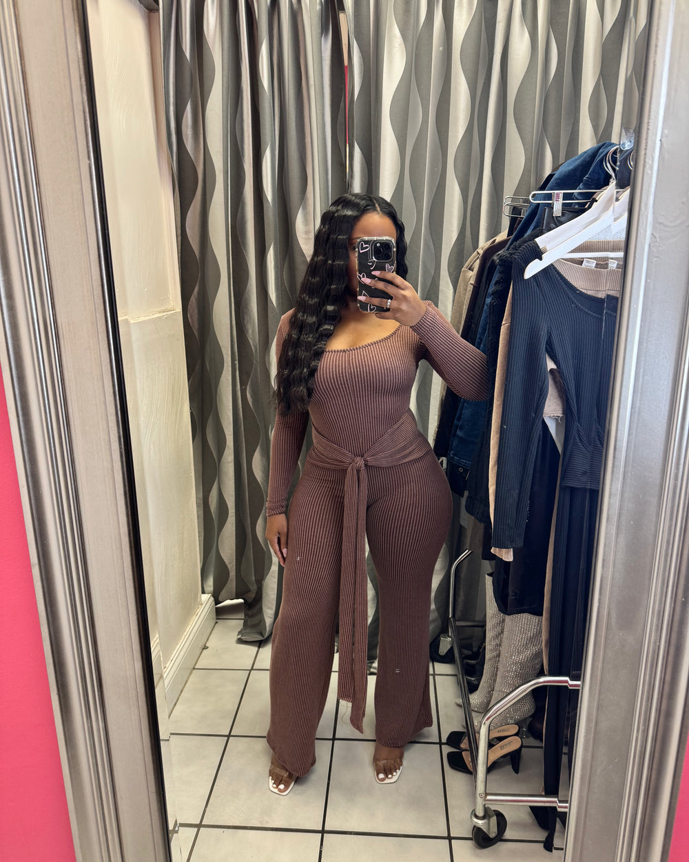 Ava Tie Jumpsuit-Brown