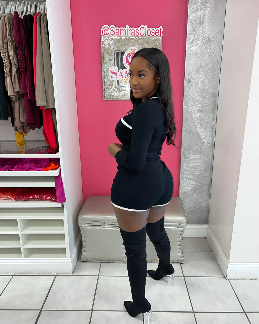 Wifey Type Short Set-Black