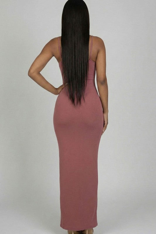 Snatched & Simple Maxi-Dark Mauve