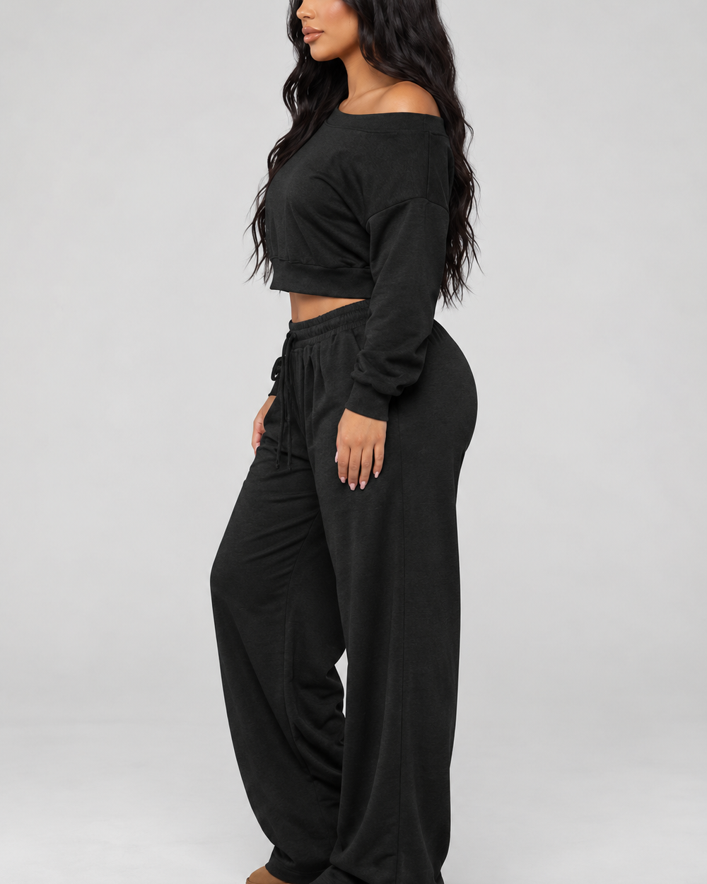 Slouch & Chic Lounge Set-Black