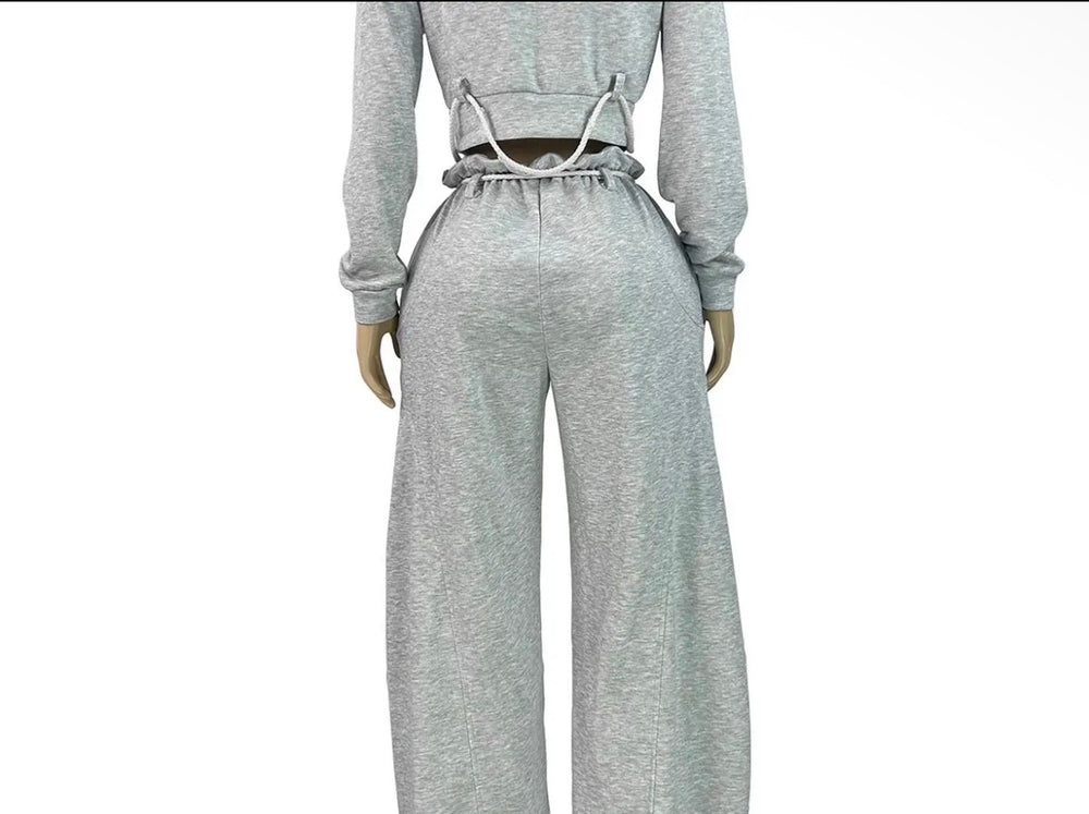 Tied up Cozy Set-Gray