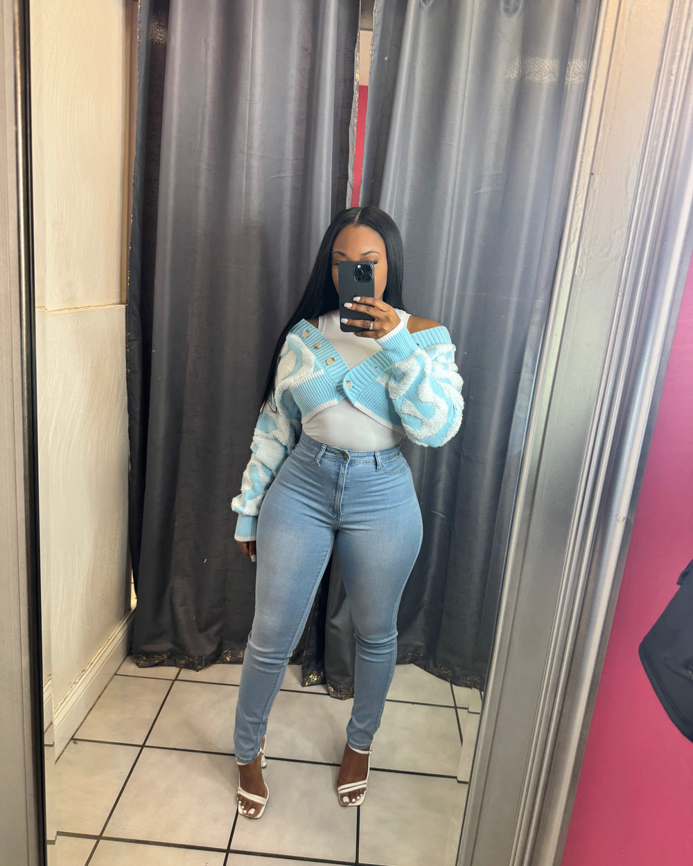 Out Of Love Crop Sweater-Baby Blue