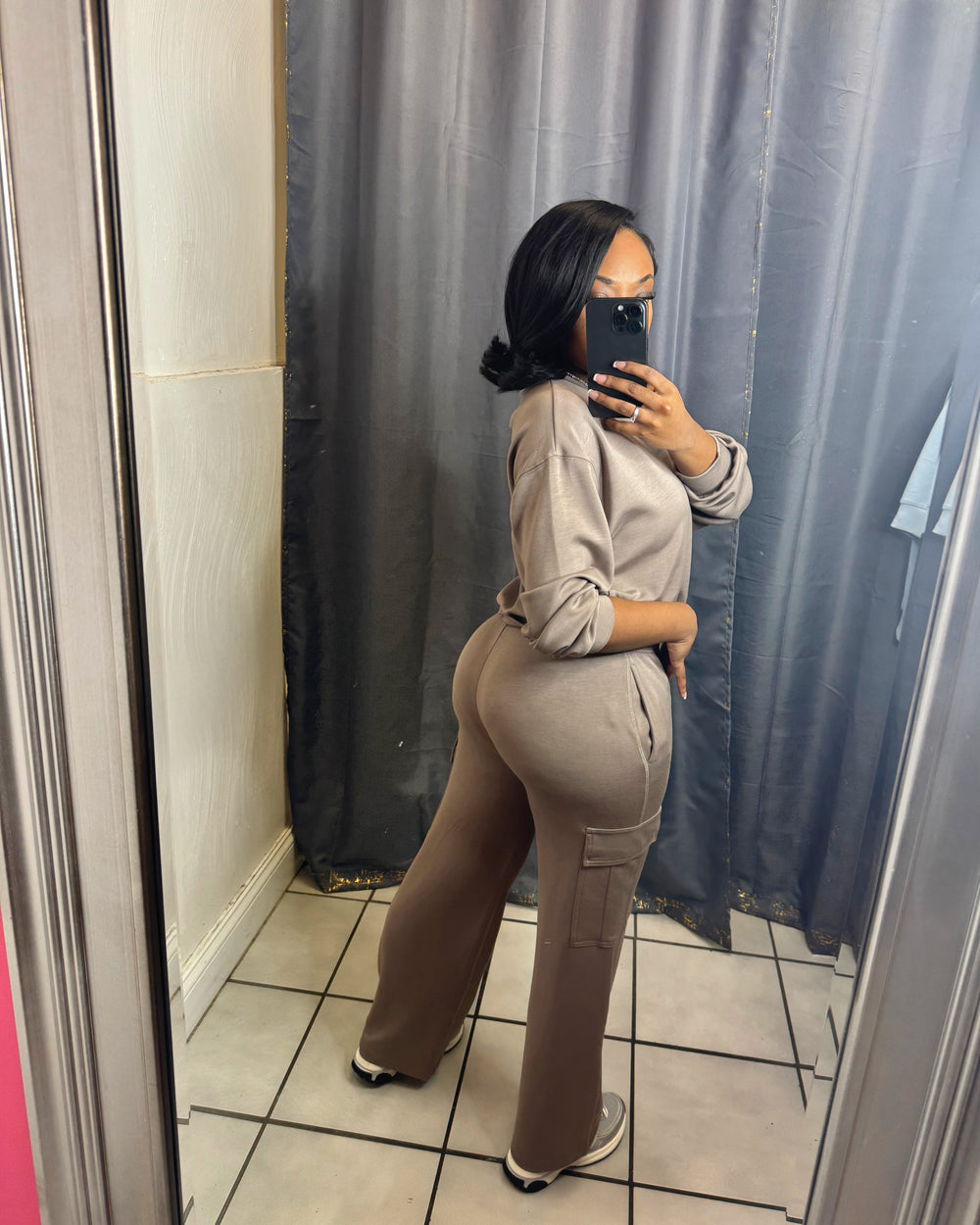 Favorite Felt Jogger Set-Mocha