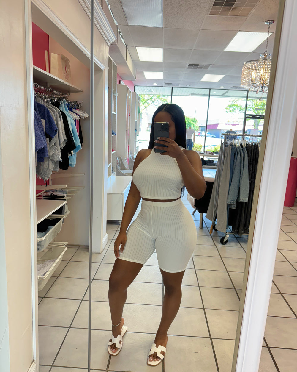 Chill Day Biker Set-White