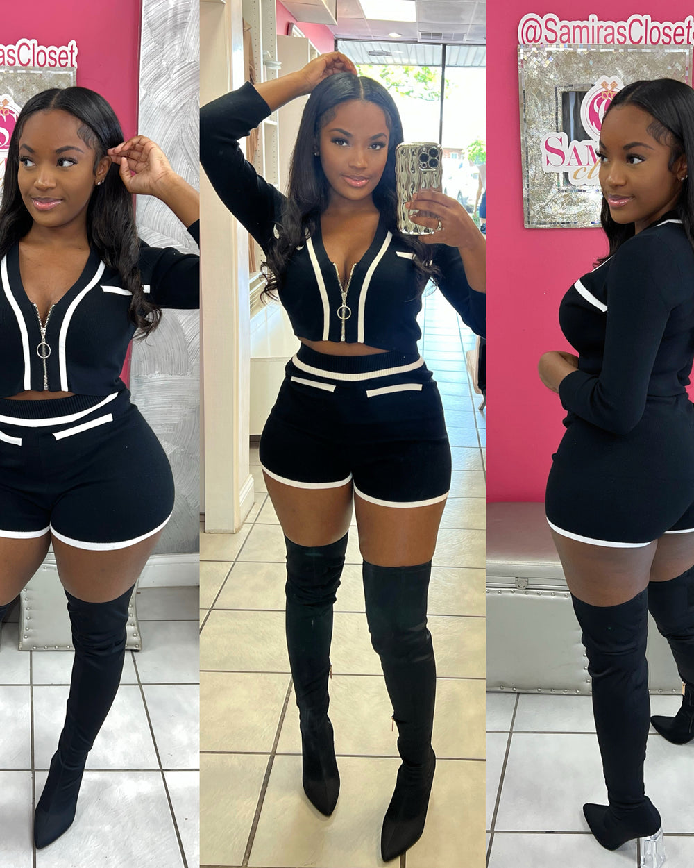 Wifey Type Short Set-Black