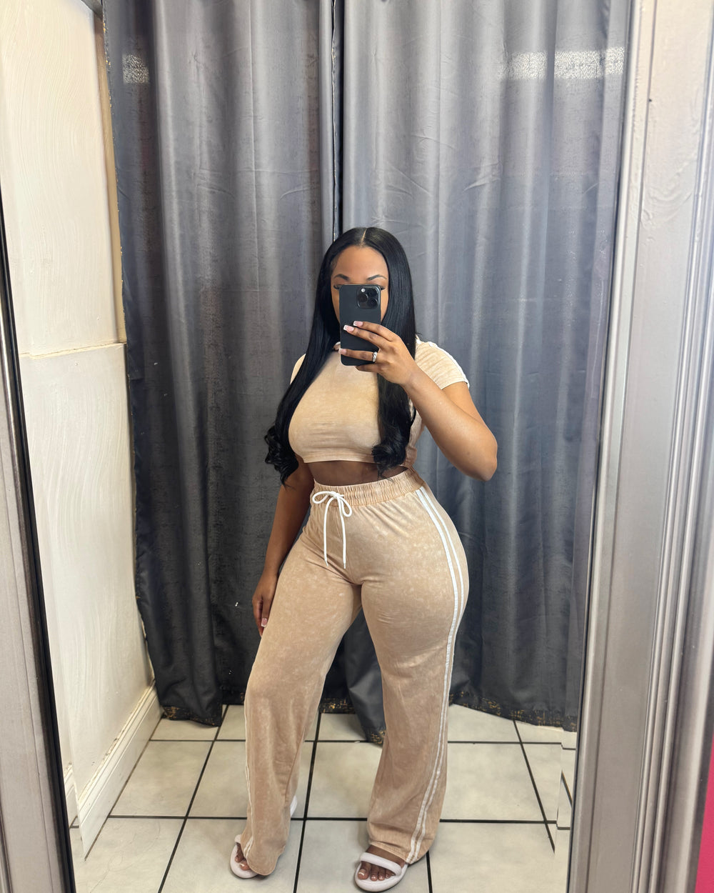 Work It Out Jogging Set-Tan