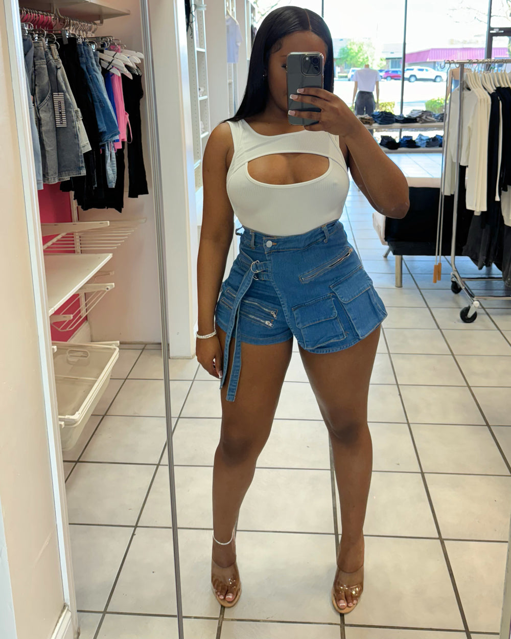 Hot Stuff Denim Shorts-Dark