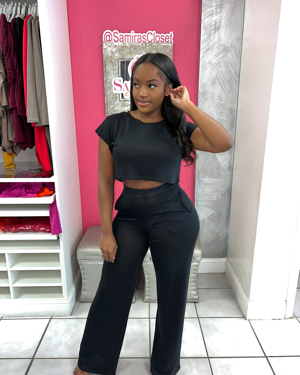 Weekend Getaway Pants Set-Black