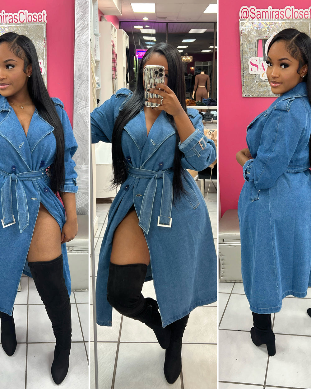 After Hours Denim Trench Jacket
