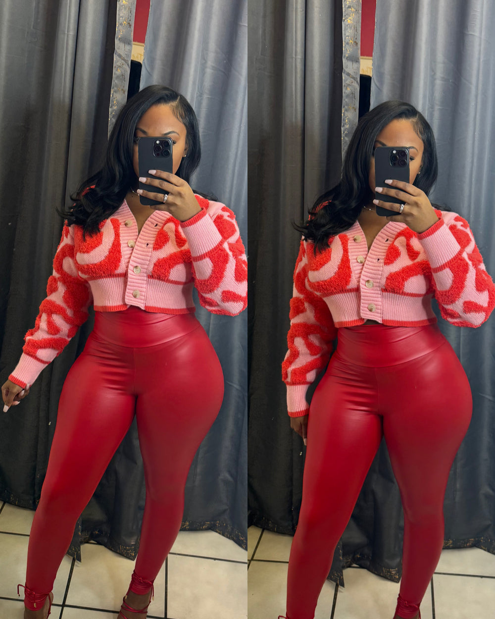 Out Of Love Crop Sweater-Red
