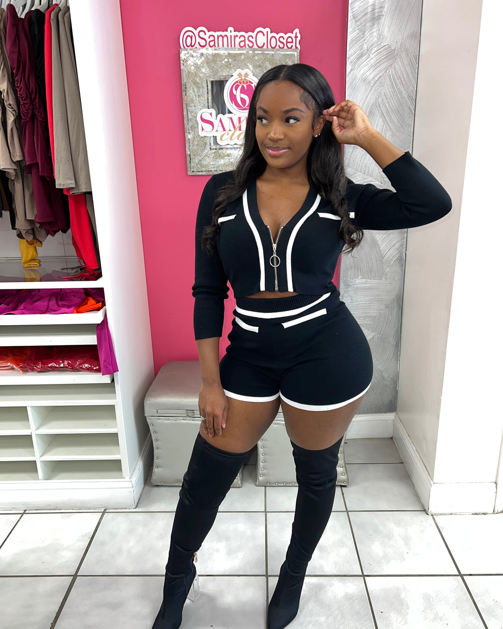 Wifey Type Short Set-Black