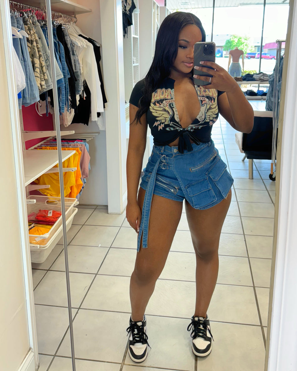 Hot Stuff Denim Shorts-Dark