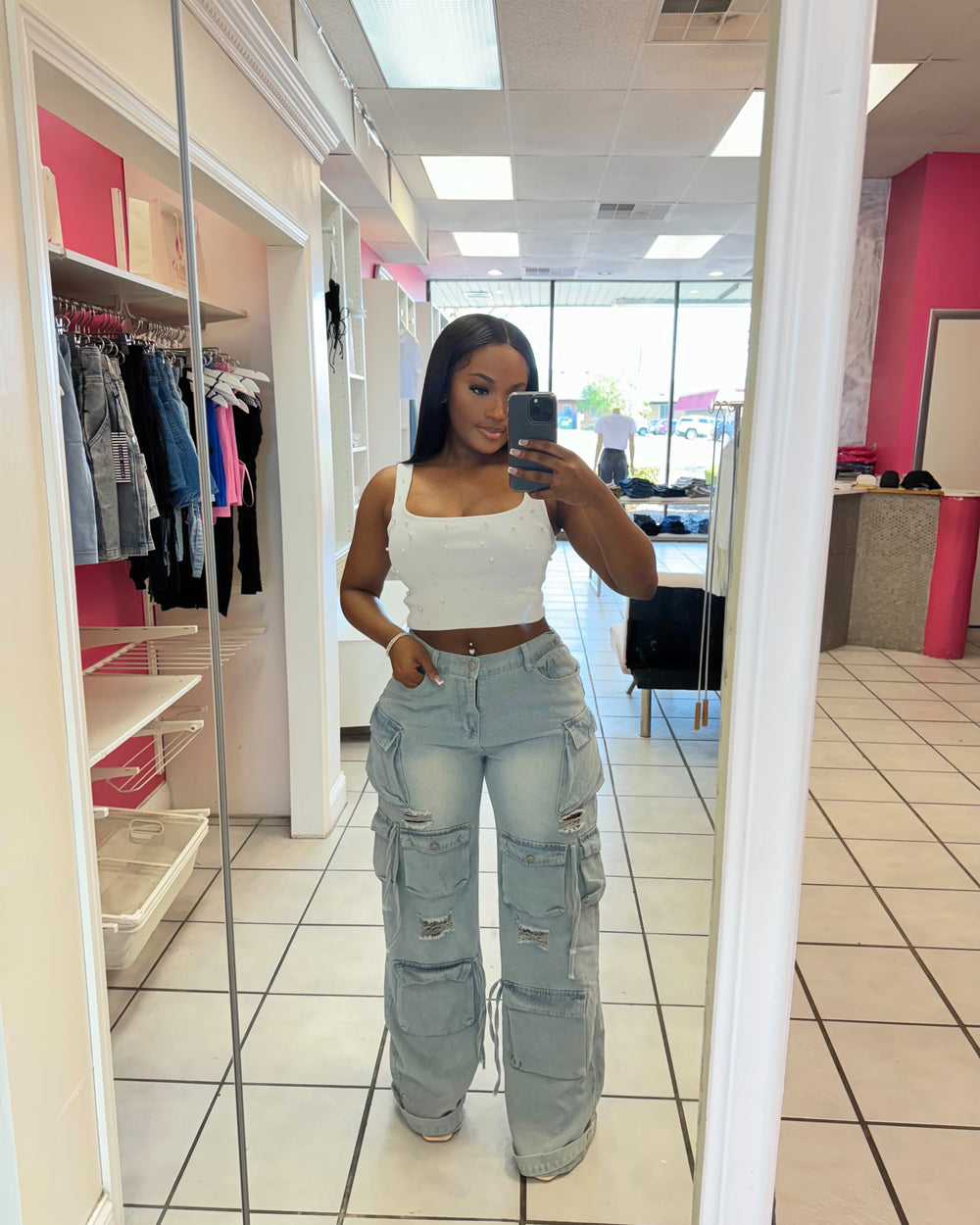 Exotic Cargo Denim-Light Blue