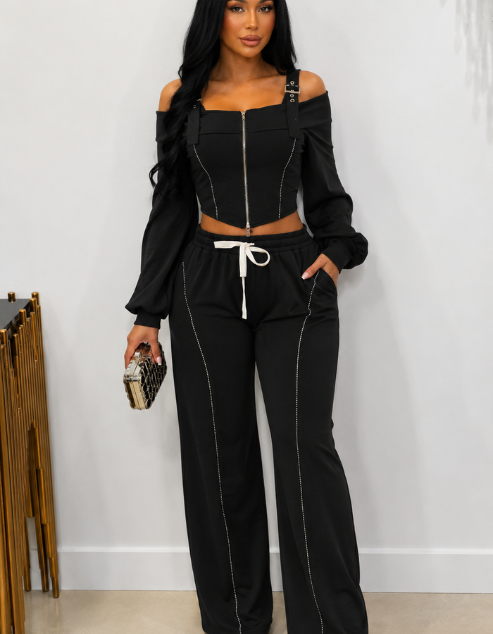 Silent Stunt Pants Set-Black